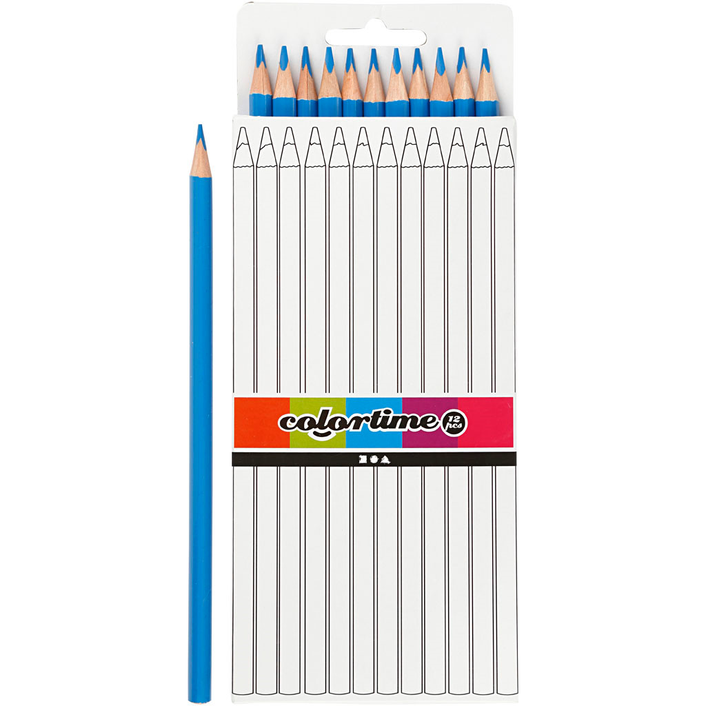 Farveblyanter Colortime lys blå 12stk.