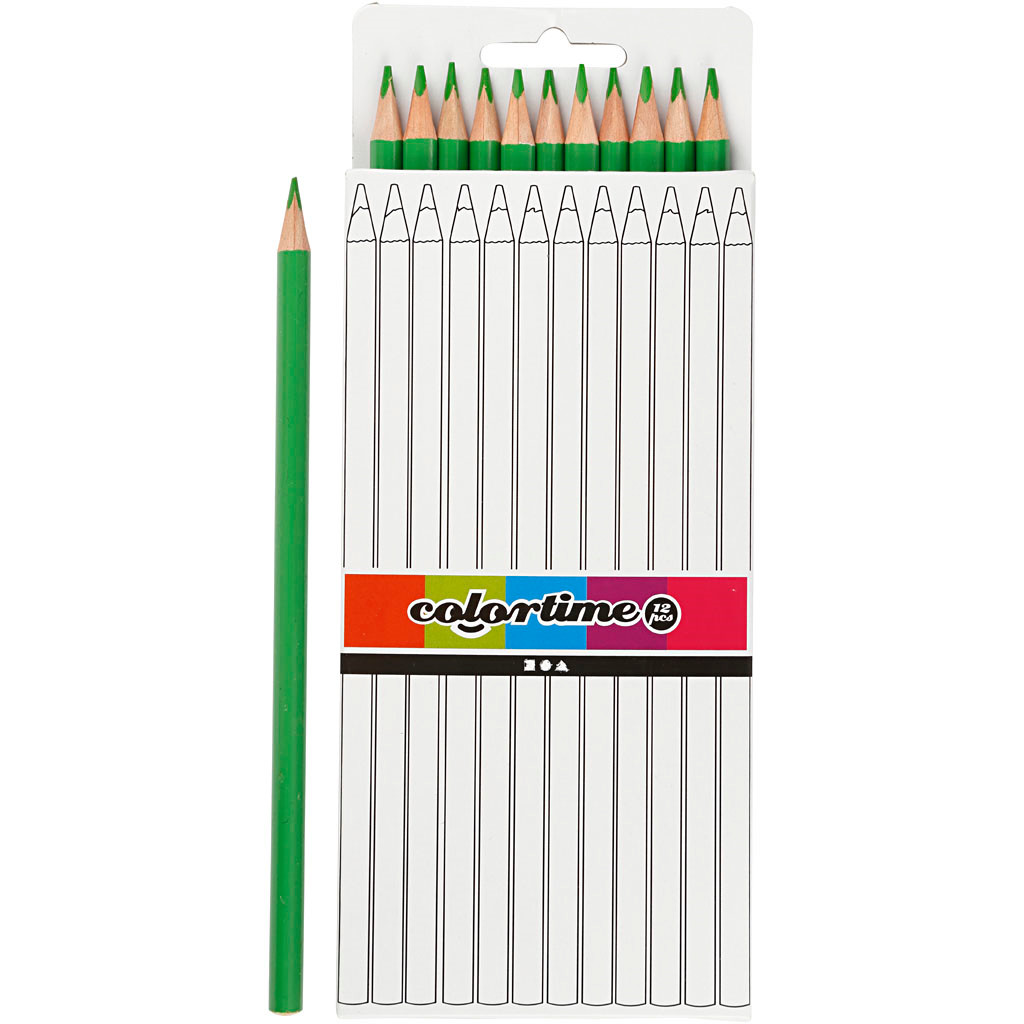 Farveblyanter Colortime lys grøn 12stk.