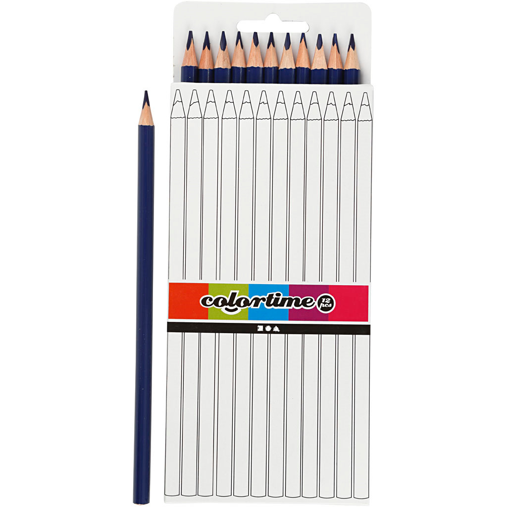 Farveblyanter Colortime mørk blå 12stk.