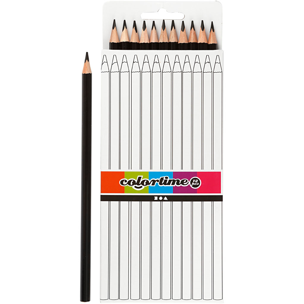Farveblyanter Colortime sort 12stk.