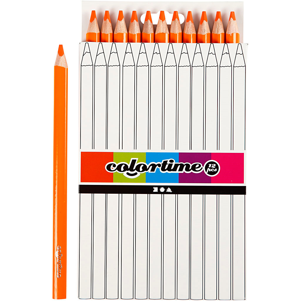 Colortime farveblyanter, mine: 5 mm, orange, , Jumbo, 12stk.
