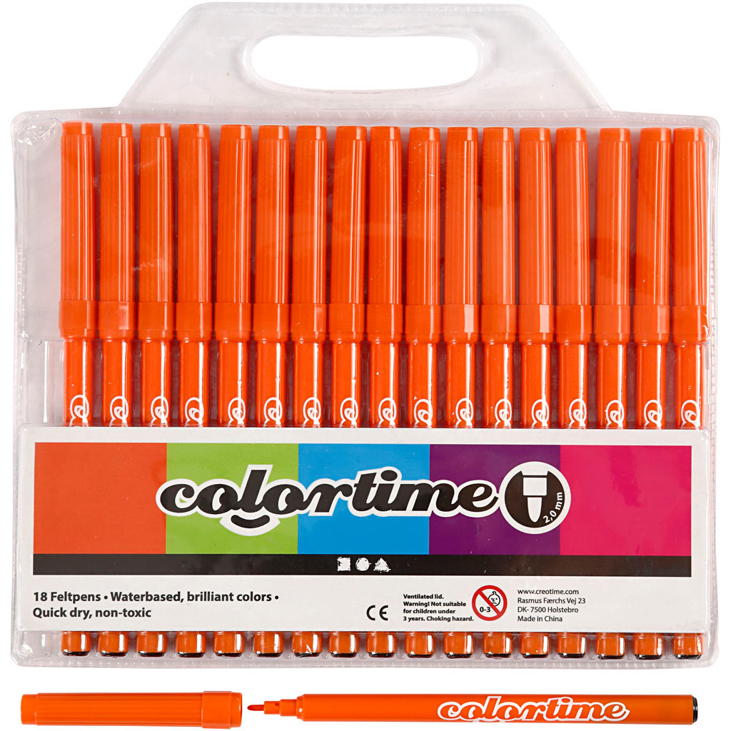 Tusch Colortime 2 mm orange 18stk