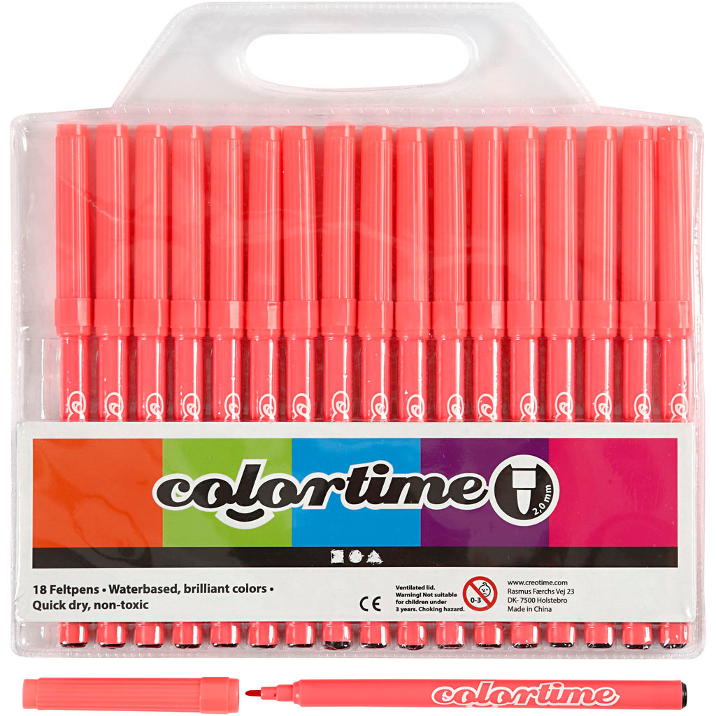 Tusch Colortime 2 mm pink 18stk