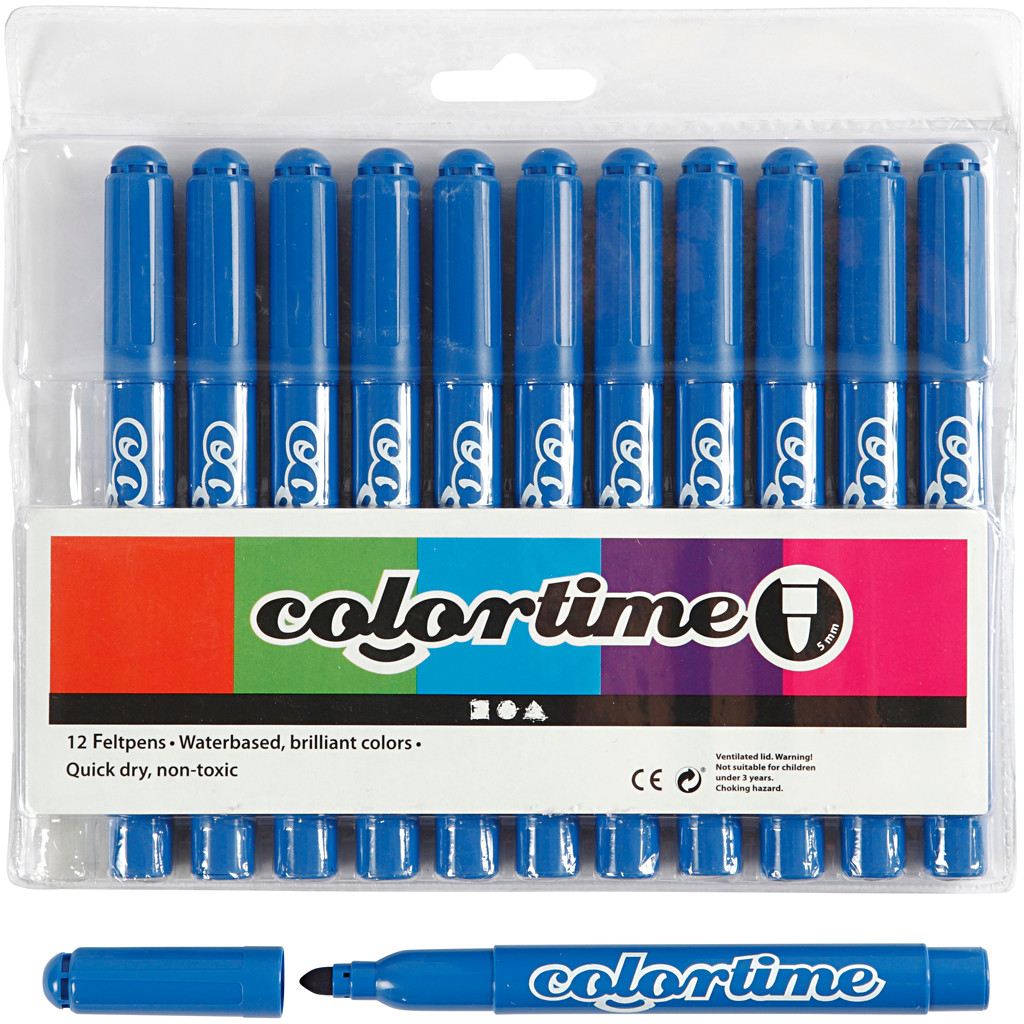 Tusch Colortime 5 mm azure 12stk
