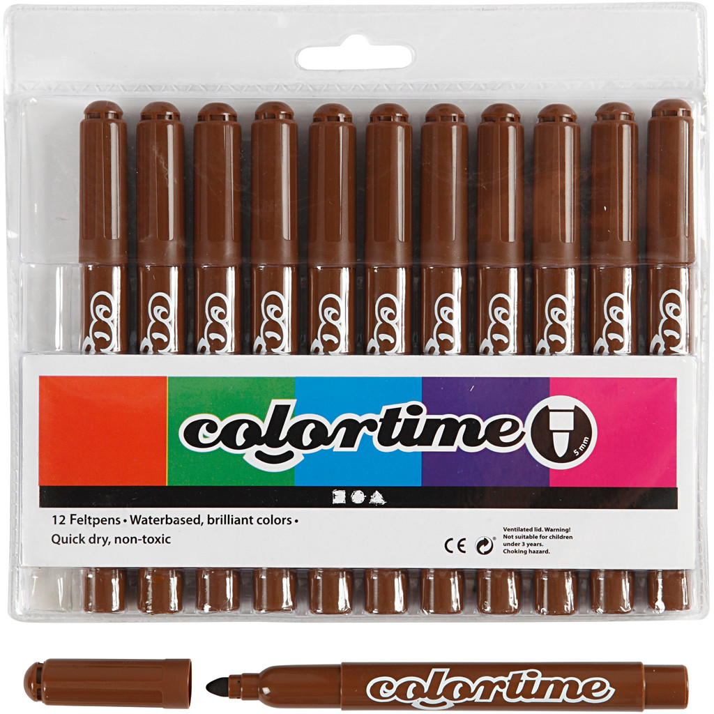 Colortime Tusch 5 mm brun 12stk