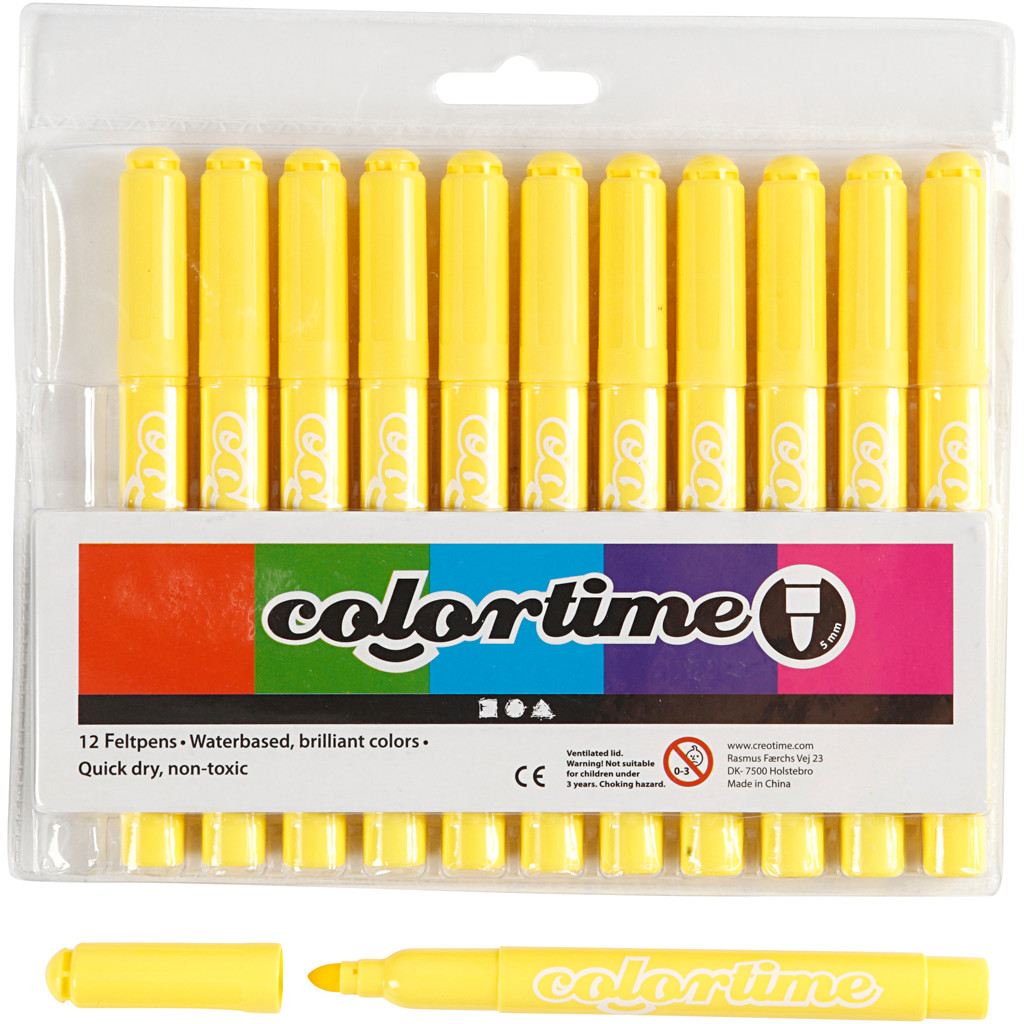 Tusch Colortime 5 mm citron gul 12stk