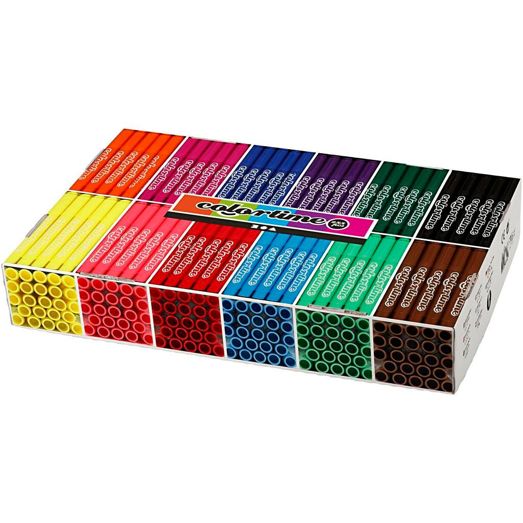Tusch - Colortime - 5 mm - Standardfarver - 288 stk