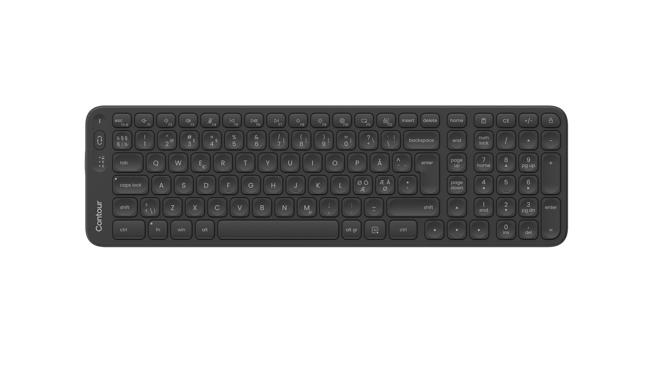 Trådløs tastatur, Contour, Balance, Mid-Size, Sort