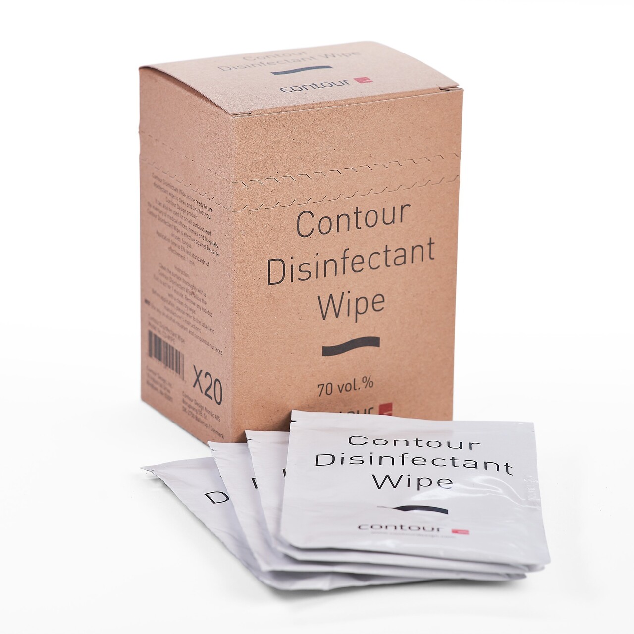 Desinficerende Servietter - Contour Disinfectant Wipe 20 stk - 70% Alkohol