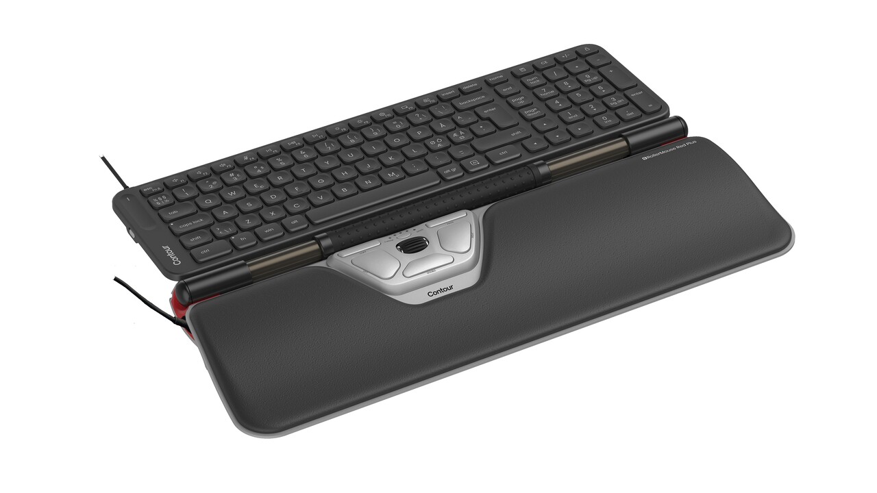 Tastatur og Rollermouse, Contour, RollerMouse Red Plus + Balance MidSize Keyboard Wired, sort