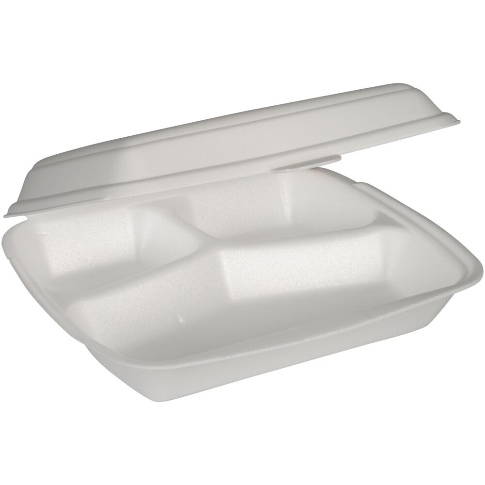 Termoboks 24x20x7cm, 3-rums - 250 stk og Dressingbæger rund 60ml Ø62xH25mm - 100 stk * RESTSALG *