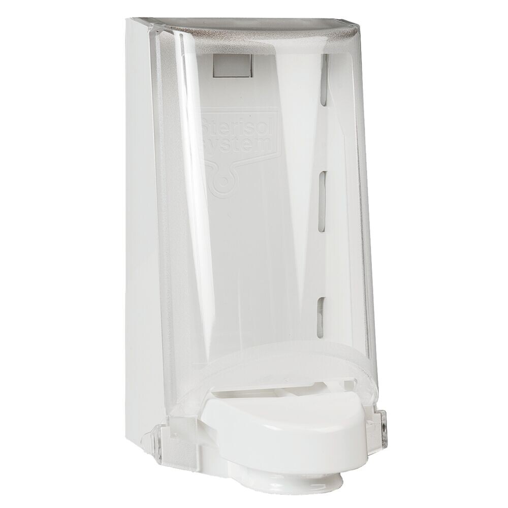 Sæbedispenser væg, transparent kappe, hvid, 700 ml - 3 stk *TAGES IKKE RETUR*