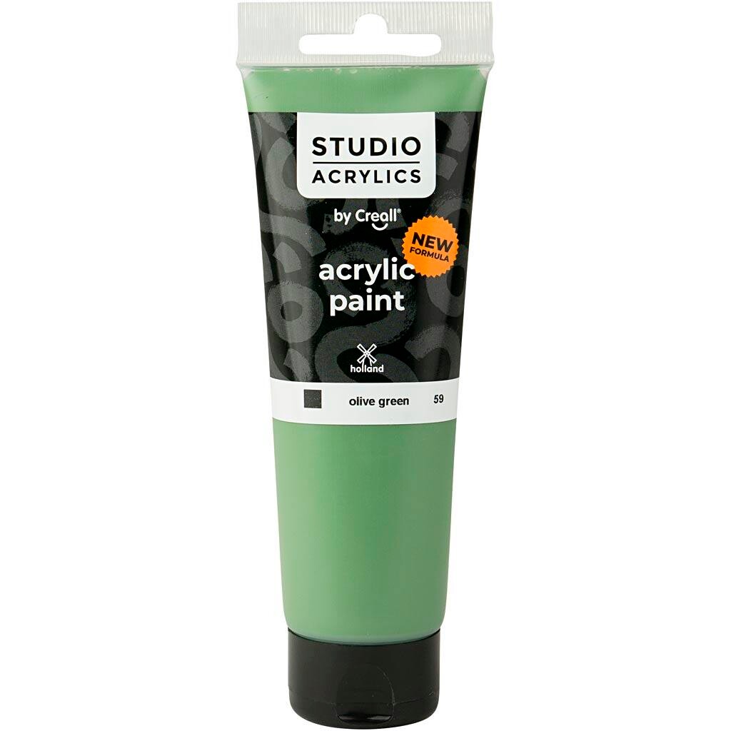Akrylmaling Creall Studio dækkende olive green (59) 120 ml