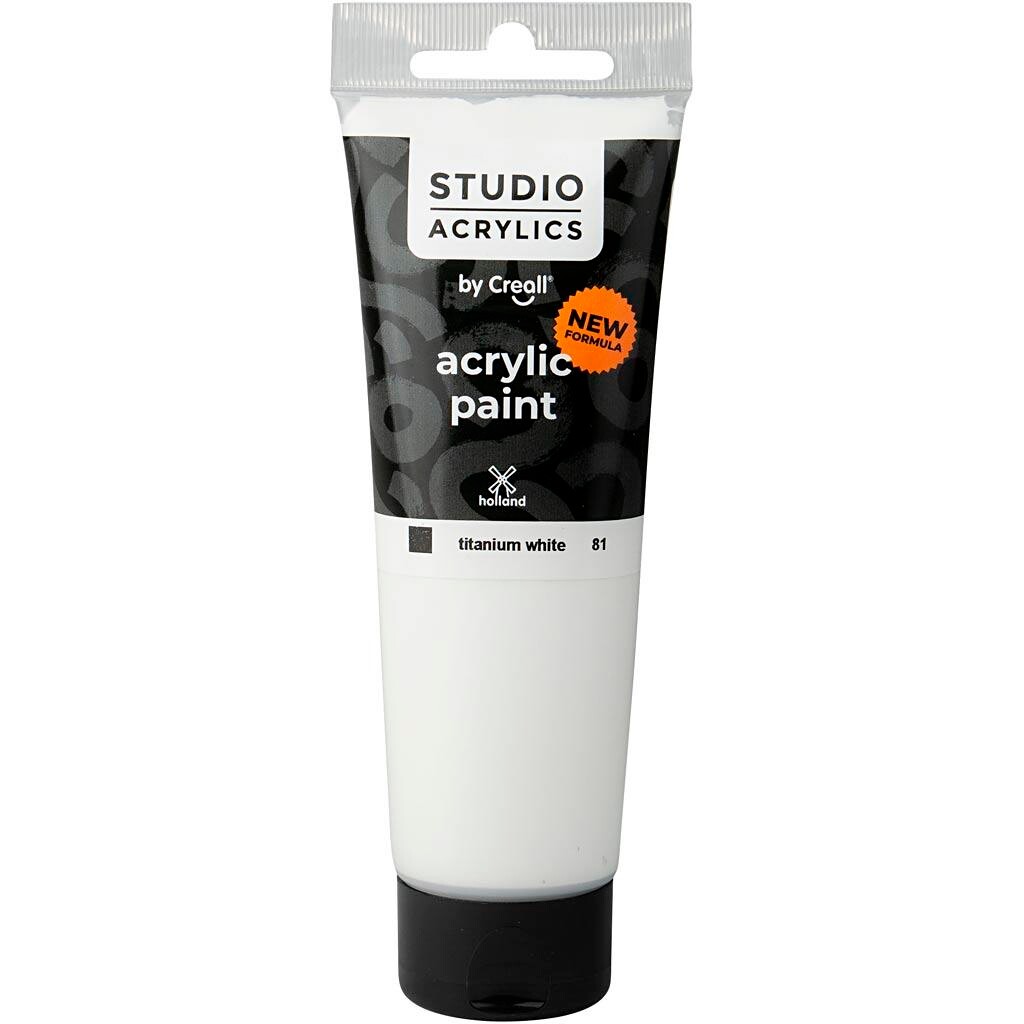 Akrylmaling Creall Studio dækkende white (81) 120 ml