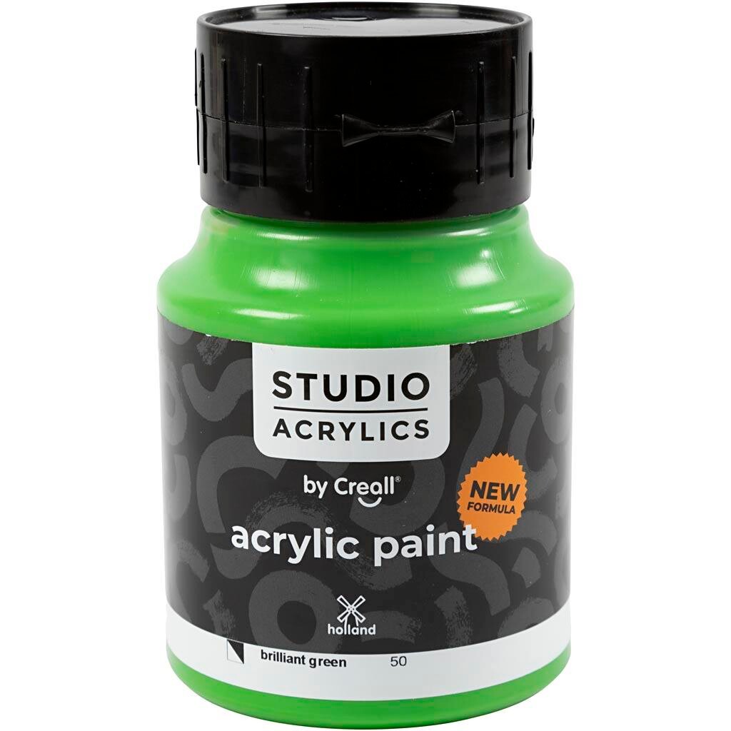 Akrylmaling Creall Studio halvdækkende brilliant green (50) 500 ml
