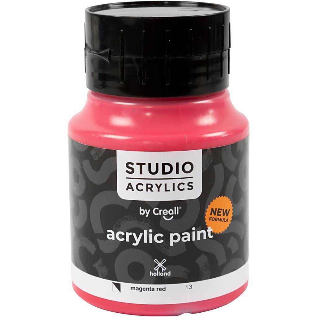 Akrylmaling Creall Studio halvdækkende magenta red (13) 500 ml