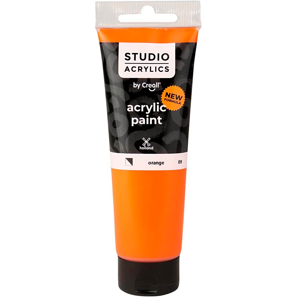 Akrylmaling Creall Studio halvdækkende orange (09) 120 ml