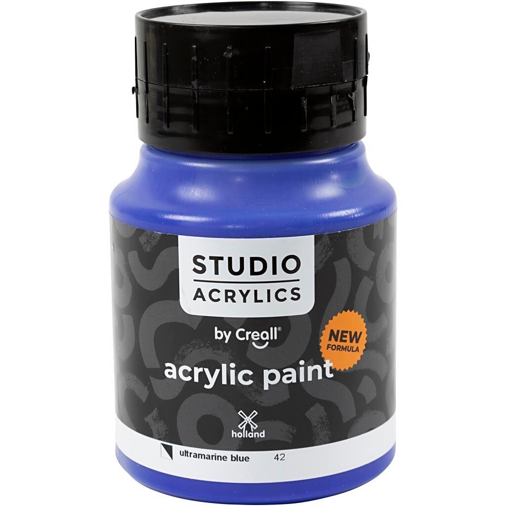 Akrylmaling Creall Studio halvdækkende ultramarine blue (42) 500 ml