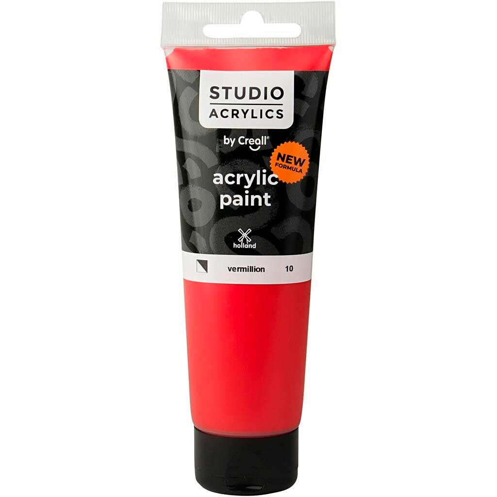 Akrylmaling Creall Studio halvdækkende vermillion (10) 120 ml
