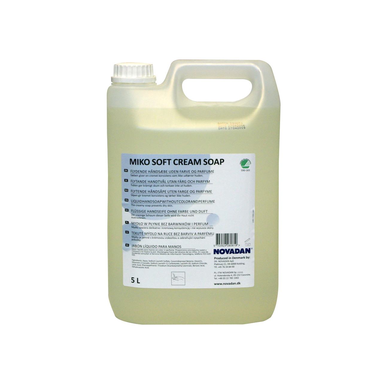 Novadan MIKO Soft Cream Soap Cremesæbe - 5 liter