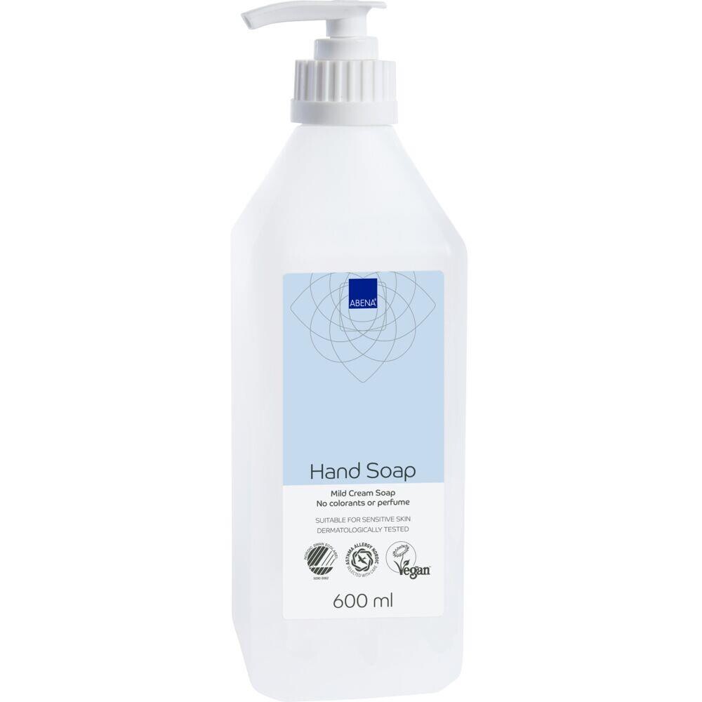 Cremesæbe, mild, ABENA, 600 ml, uden farve og parfume - 8 stk
