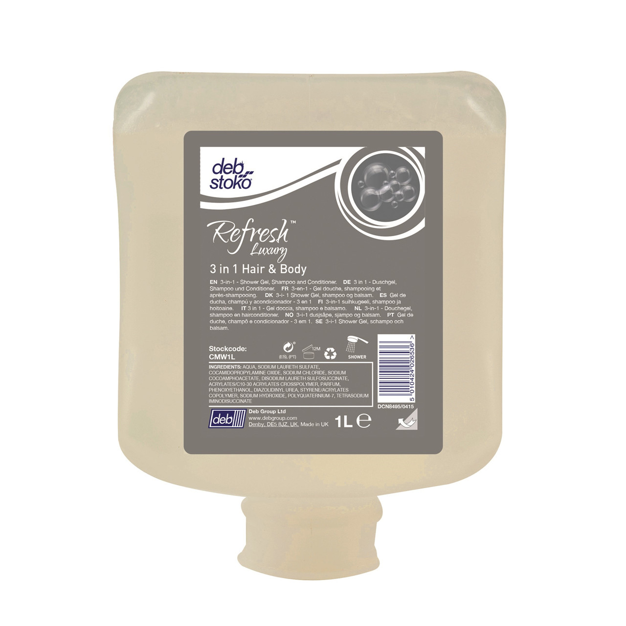 Cremesæbe Refresh Luxury 3in1 Hair&Body 1l patron Uno CMW1L