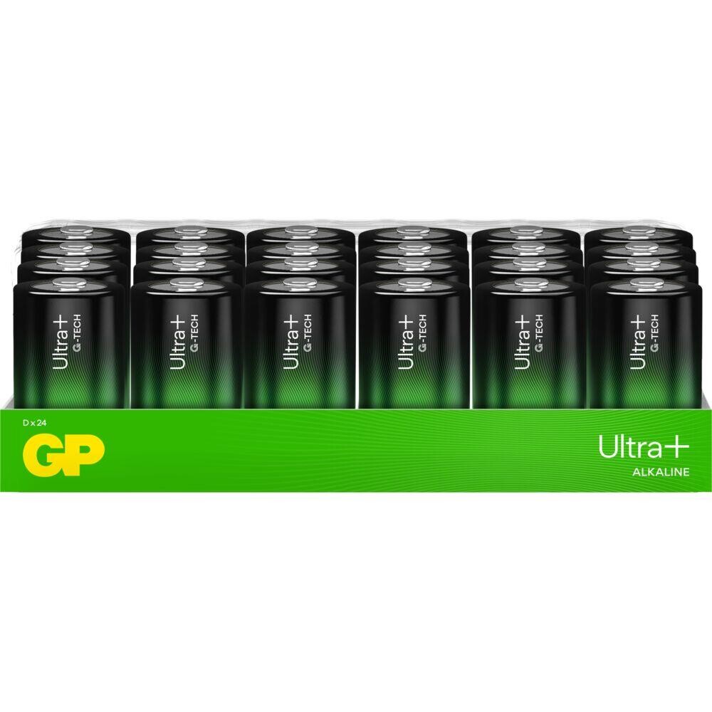 D Batterier GP Ultra Plus Alkaline 1,5V - 24 stk
