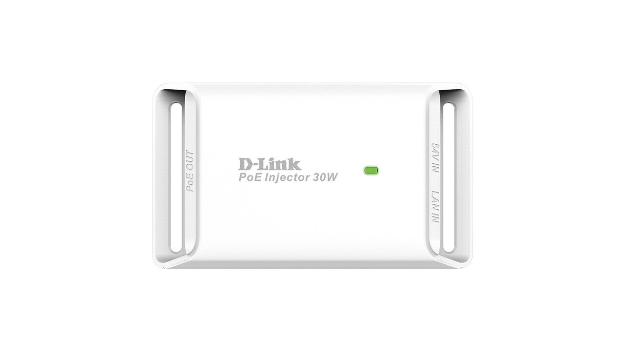 Netværkstilbehør - D-Link - 1-Port Gigabit - 30W PoE Injector - Hvid