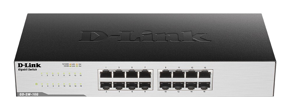 Switch - D-Link - 16-Port Gigabit - Easy Desktop Switch - Sort