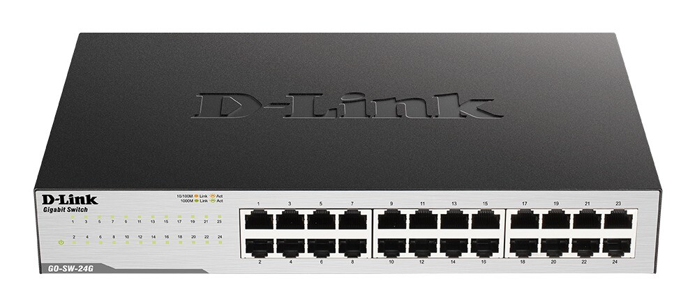 Switch - D-Link - 24-Port Gigabit - Easy Desktop Switch - Sort