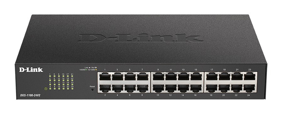 Switch - D-Link - 24-Port Gigabit - Smart Managed Switch - Sort