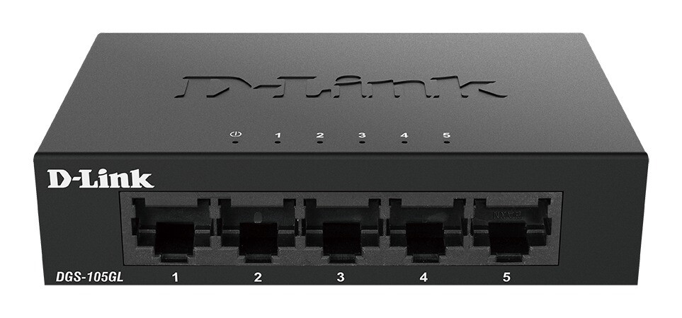 D-LINK 5-Port Gigabit Ethernet Metal Housing Unmanaged Light