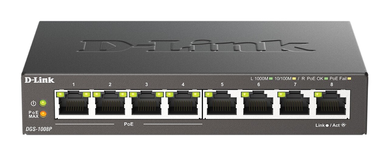 D-LINK 8-port 10/100/1000 Desktop Switch w/ 4 PoE Ports