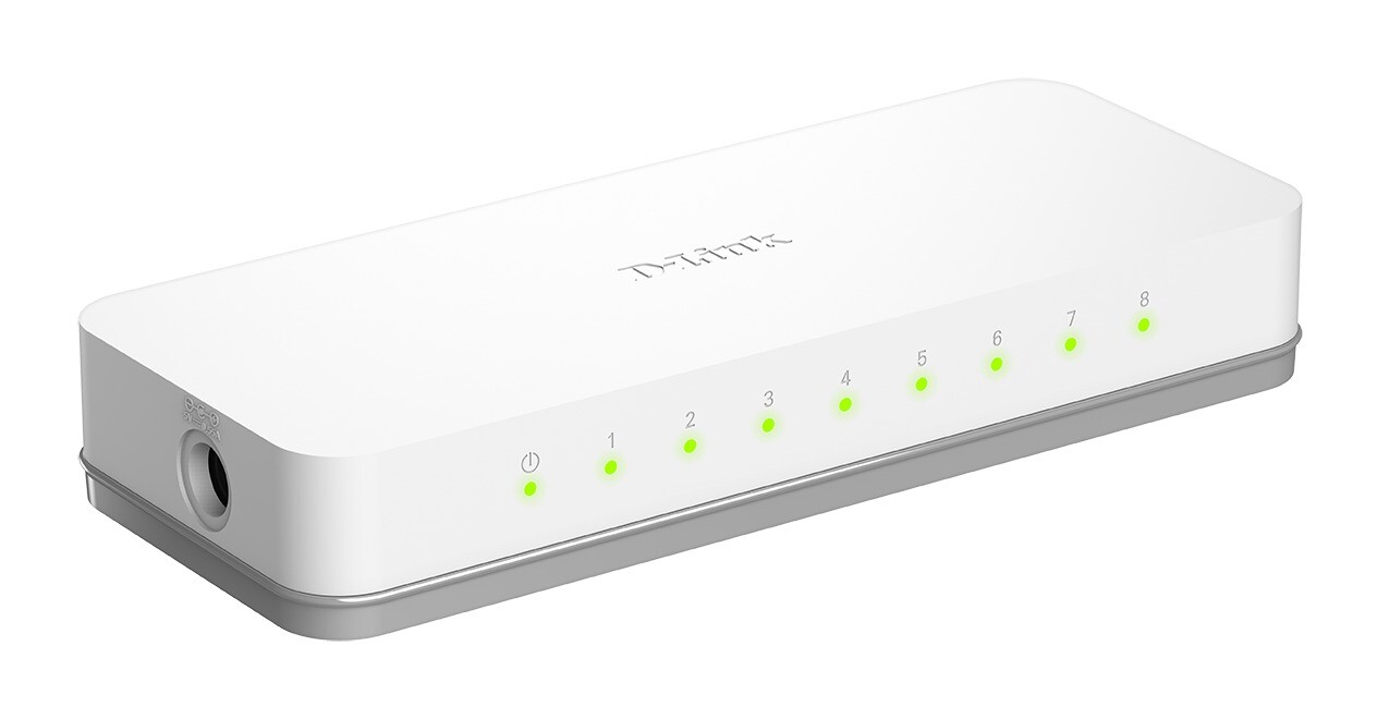 Switch - D-Link - 8-Port Gigabit Easy Desktop Switch - Hvid