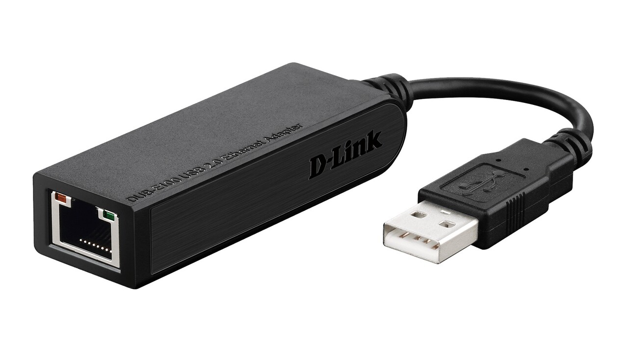USB netværksadapter - D-Link - Hi-speed USB 2.0 10/100 Ethernet Adapter - Sort