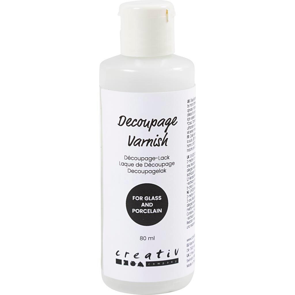 Decoupagelak, Til glas og porcelæn, 80 ml/ 1 fl.