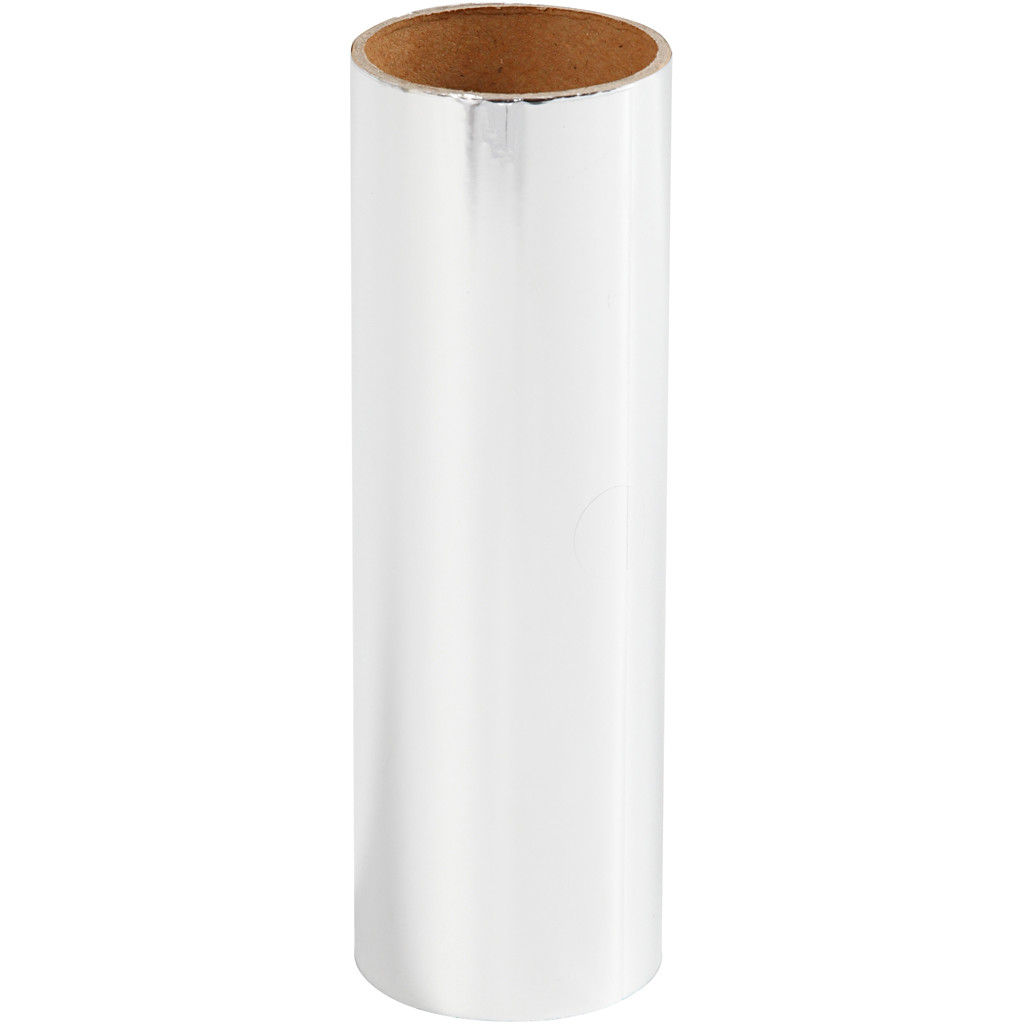 Dekorationsfolie, B: 15,5 cm, sølv, 50cm