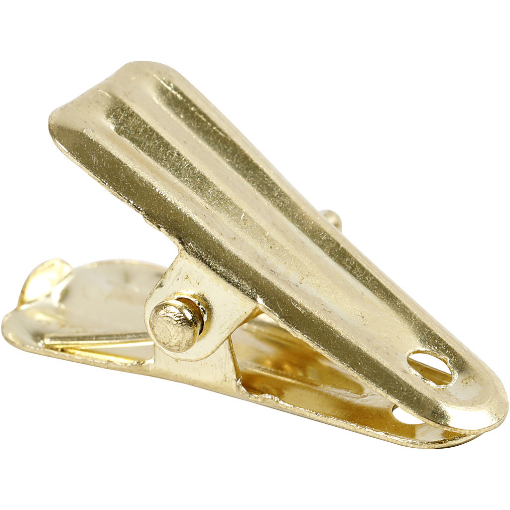 Metal klemmer guld 14x27mm - 10 stk