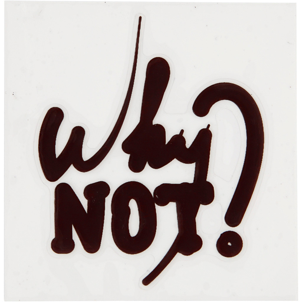 Dekorationsstickers, diam. 8 cm, Why not ?, 1stk.