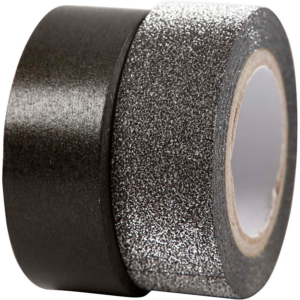 Designtape bredde 15 mm sort Paris | 2 ruller