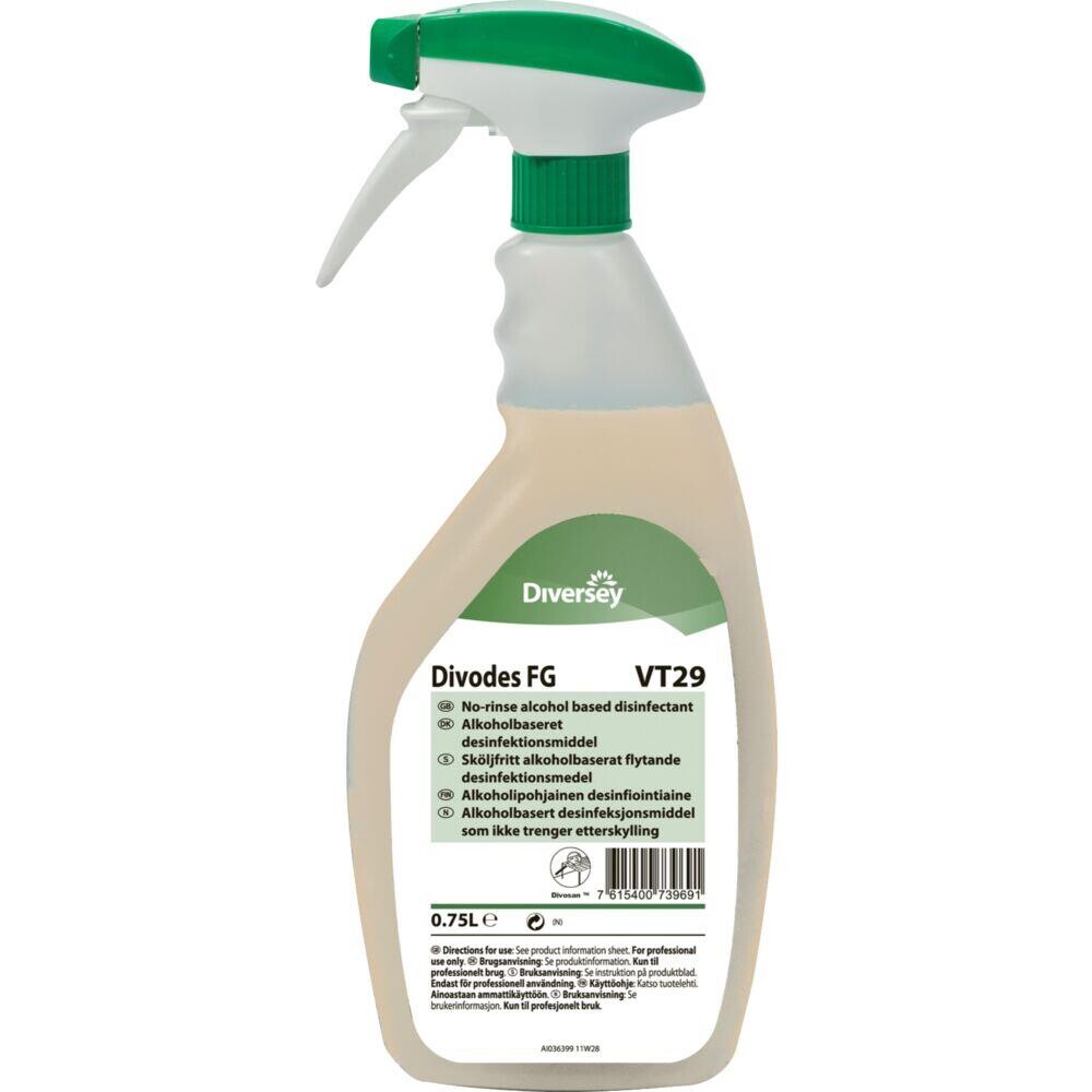 Desinfektion spray, DI Divodes, FG VT29, alkoholbaseret spray, 750 ml - 6 stk