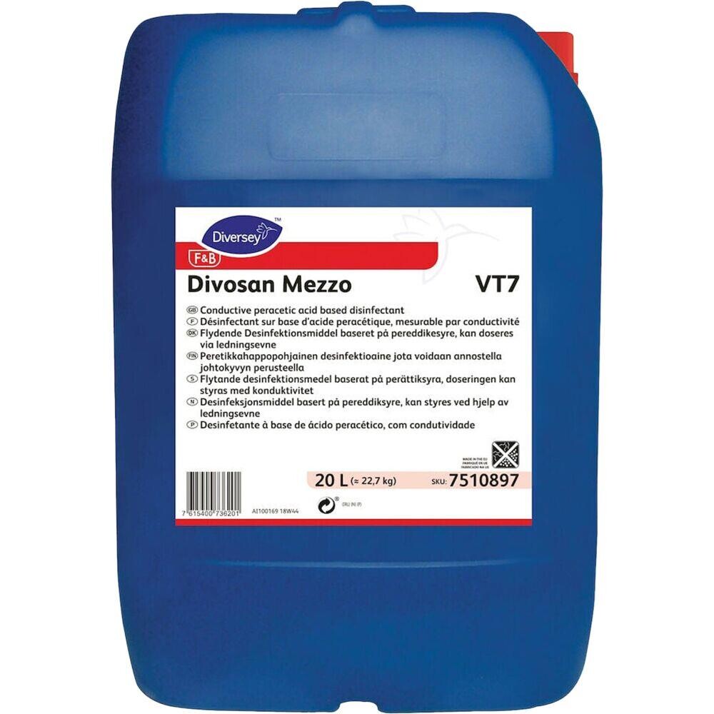 Desinfektionsmiddel, Diversey Divosan Mezzo VT7, 20 l, CIP, uden farve og parfume