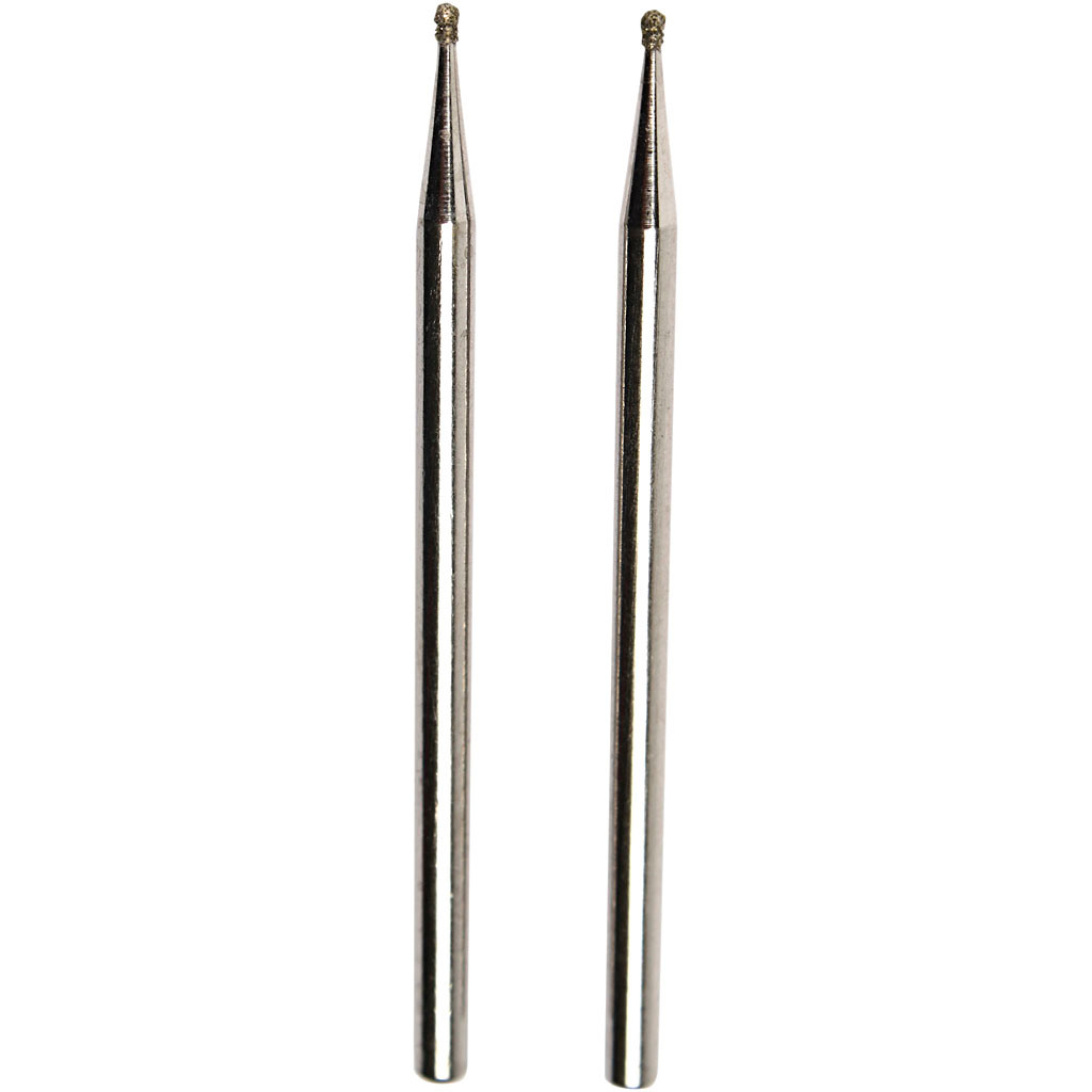 Diamantstift, 1,0 mm, Kugle, 2 stk.