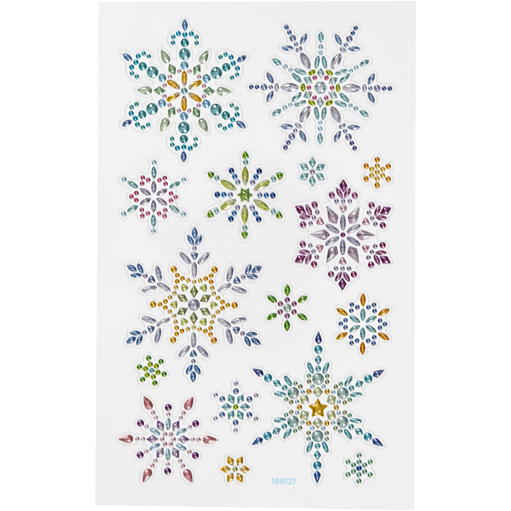 Diamond stickers, ark 15x16,5 cm, iskrystaller, 1ark