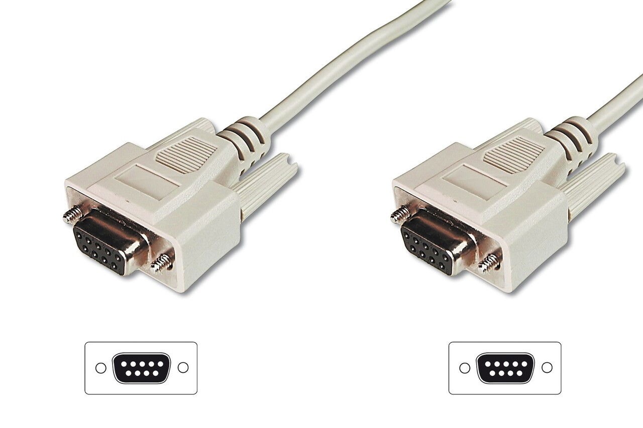 Digitus Data transfer cable DB9 F/F 3 m, White