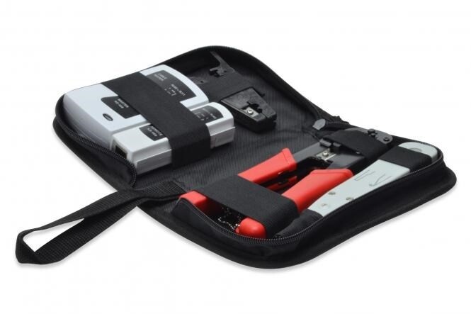 Digitus Network Tool Set, LAN Tester, Crimping Tool, Bag