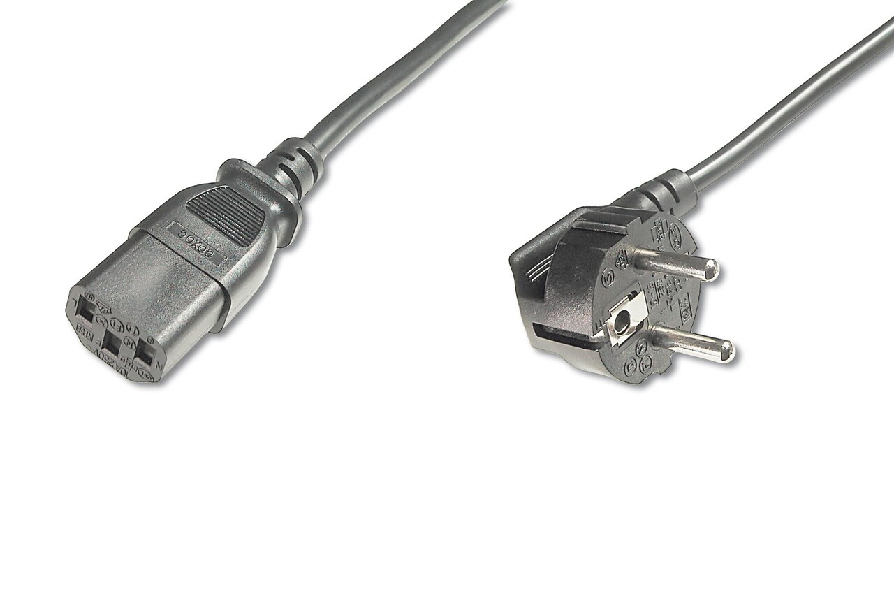 Digitus DIGITUS power cord CEE 7/7 to C13 angled 0.75 m black