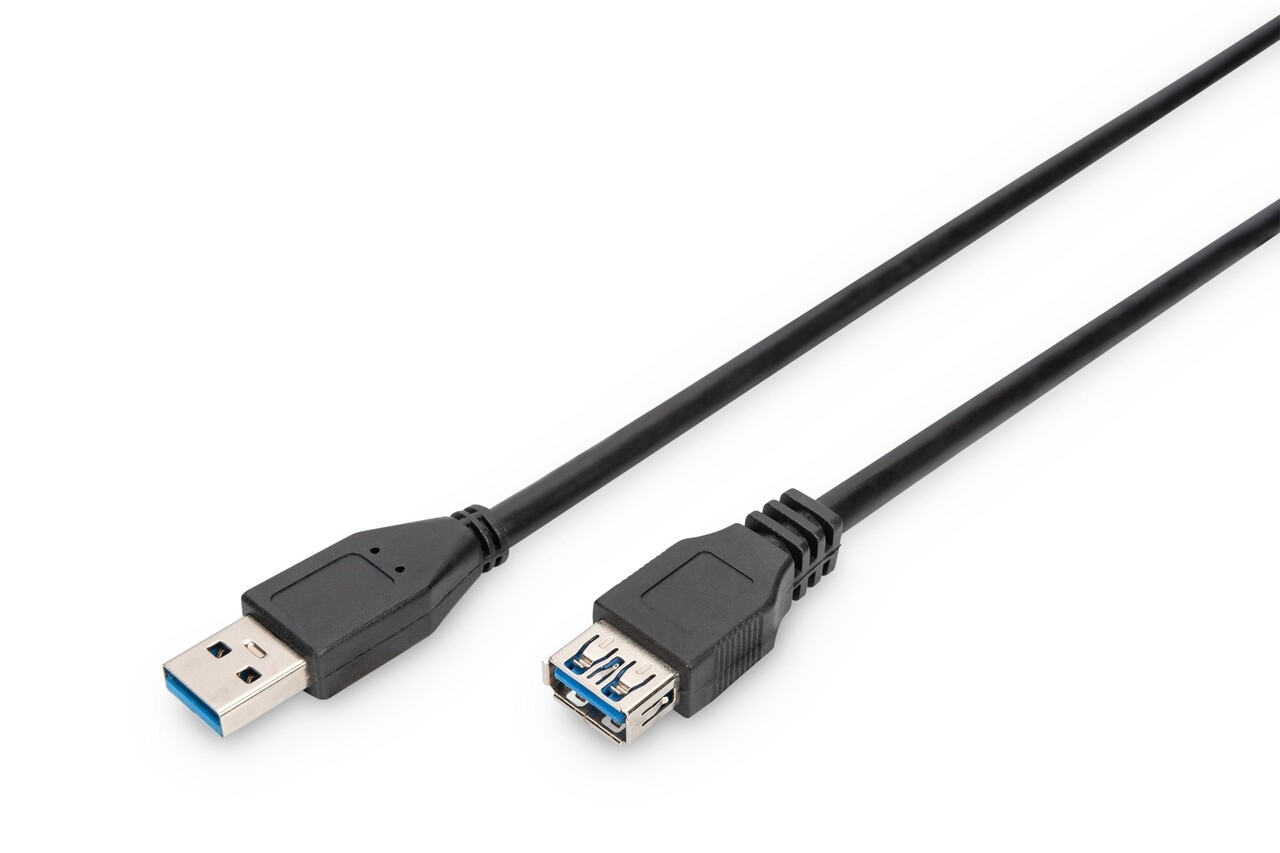 Digitus USB-A extension cable 1.8 m USB 3.0, Black