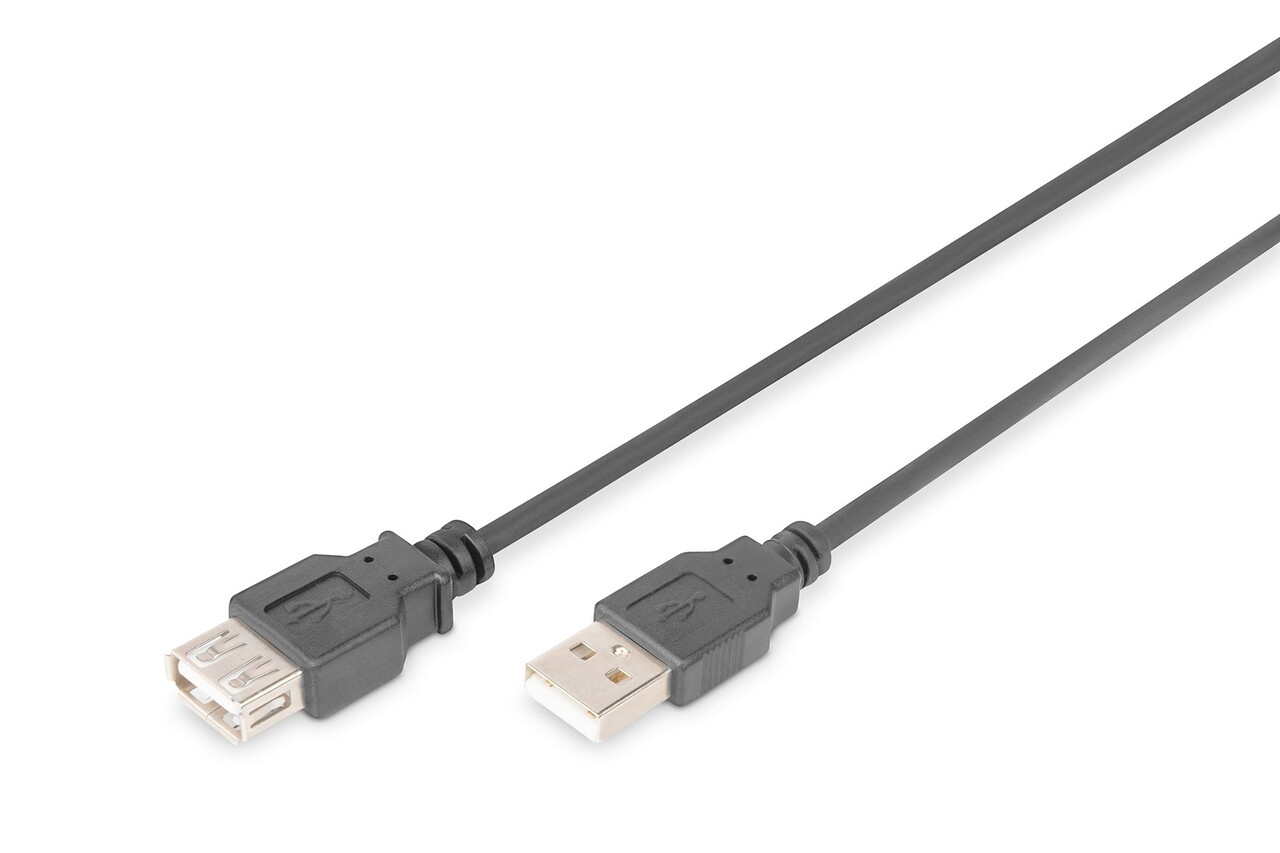 Digitus USB-A extension cable 5 m USB 2.0, Black