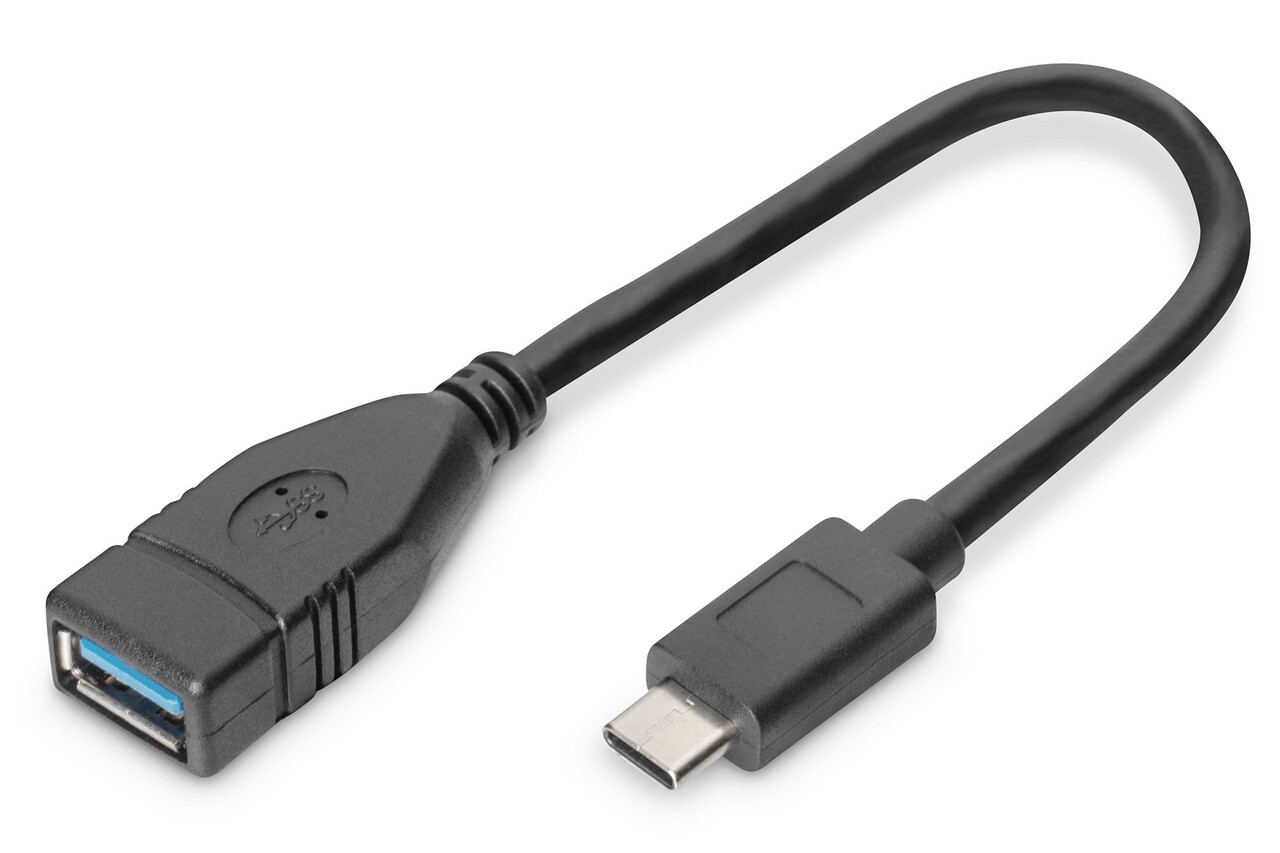 Digitus DIGITUS USB-C OTG adapter cable M/F 0.15 m, Black